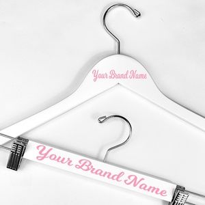 Shirt & Pant Solid Wood Custom Hanger Set - White